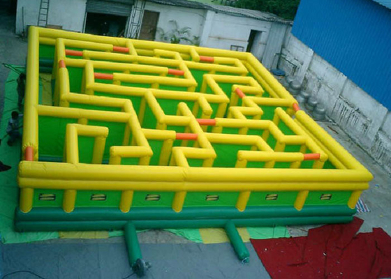 Laberinto inflable interactivo por encargo, costura cuádruple del laberinto de la casa de la despedida