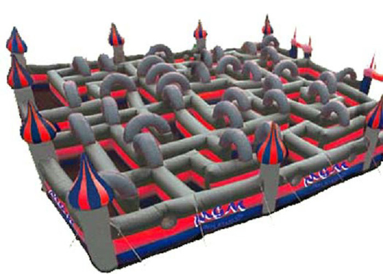 Laberinto inflable interactivo por encargo, costura cuádruple del laberinto de la casa de la despedida