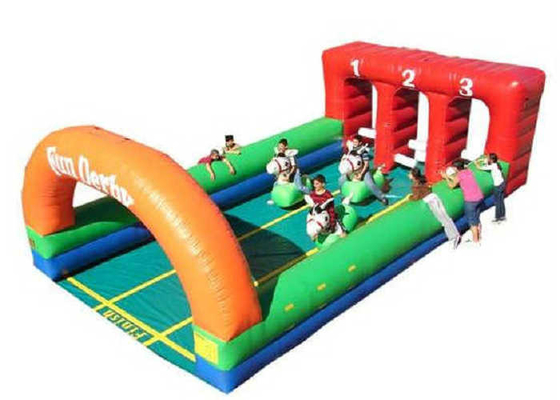 Diversión que juega carrera de caballos inflable de los deportes de los juguetes de la lona segura inflable del PVC