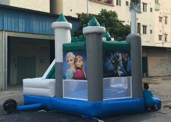Castillo animoso comercial de la aleta del aire de la seguridad, casa inflable del salto que pone fácilmente