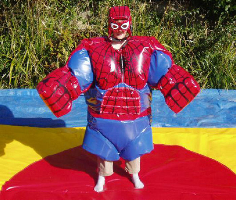 Superhombre que forma juegos interactivos modificados para requisitos particulares trajes de los adultos del color de la lucha de sumo