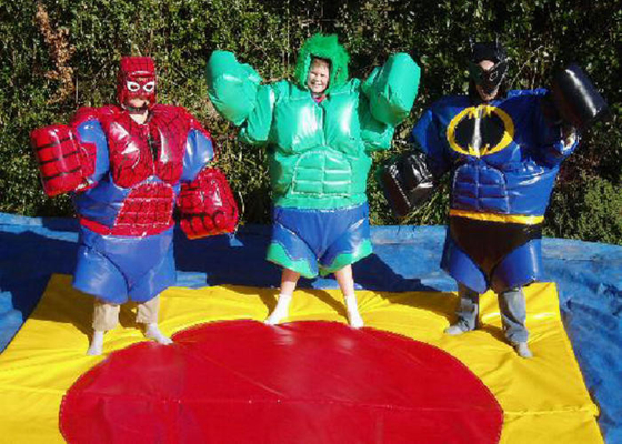 Superhombre que forma juegos interactivos modificados para requisitos particulares trajes de los adultos del color de la lucha de sumo