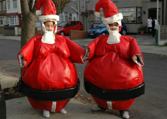 Los trajes del sumo de Papá Noel de la Navidad, explotan el traje del sumo para el juego de Navidad de los niños/de los adultos