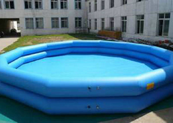 Materiales impresos azul inflable doble de la lona de Platón de la piscina del tubo
