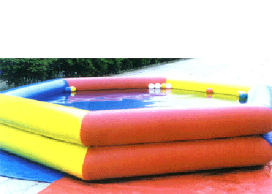 Materiales impresos azul inflable doble de la lona de Platón de la piscina del tubo