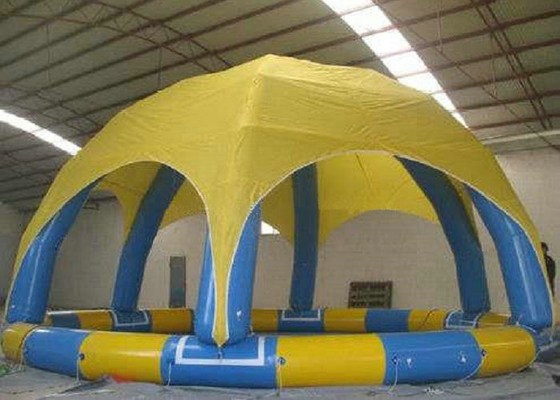 Diámetro grande de la piscina inflable grande redonda del tejado con los accesorios eléctricos de la bomba de aire