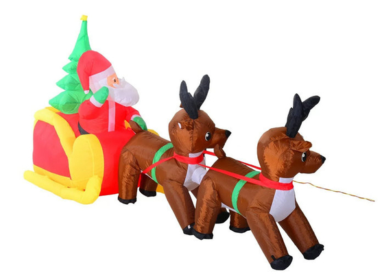 Decoraciones inflables del día de fiesta de Papá Noel con la línea doble de los renos cosida