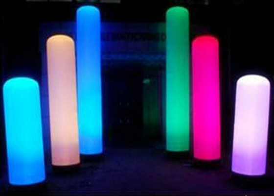 La lámpara inflable de la columna de publicidad de la tarde LED modificó el logotipo para requisitos particulares impreso