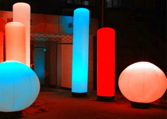 La lámpara inflable de la columna de publicidad de la tarde LED modificó el logotipo para requisitos particulares impreso