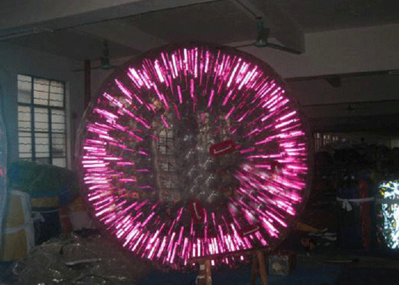 Juego al aire libre encendido LED de los deportes de la diversión del hámster de la prenda impermeable inflable de la bola