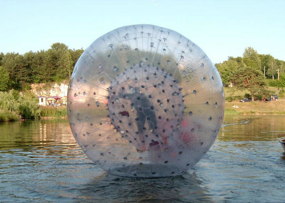 La bola clara del hámster de la piscina del PVC modificó tecnología soldada con autógena impresa color del aire para requisitos particulares caliente