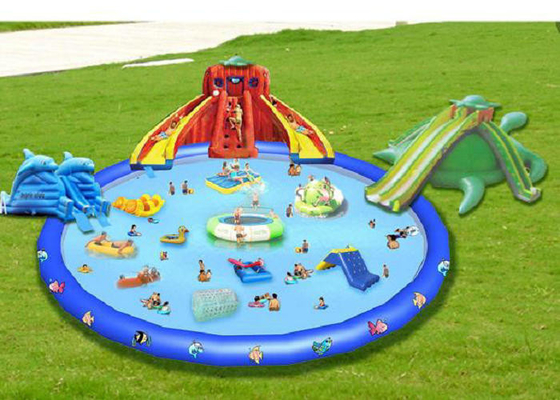 CE grande inflable de la dimensión del parque los 25mx25m del agua del aspecto colorido aprobado