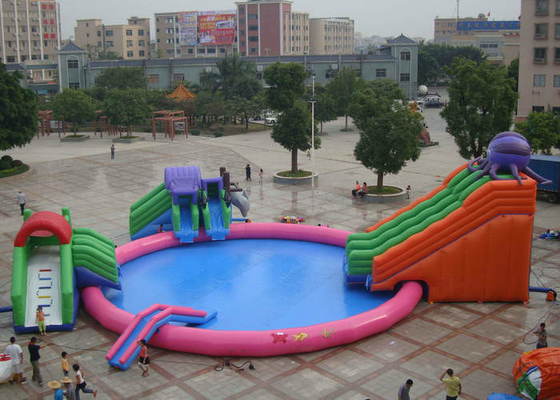CE grande inflable de la dimensión del parque los 25mx25m del agua del aspecto colorido aprobado