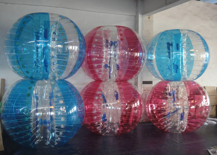Balón de parachoques de la burbuja de la bola de fútbol inflable colorido de Zorbing para el juego al aire libre