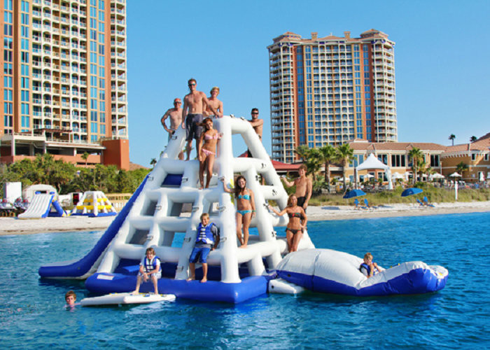 El tipo que sube agua inflable juega el CE certificado con la red fuerte dentro